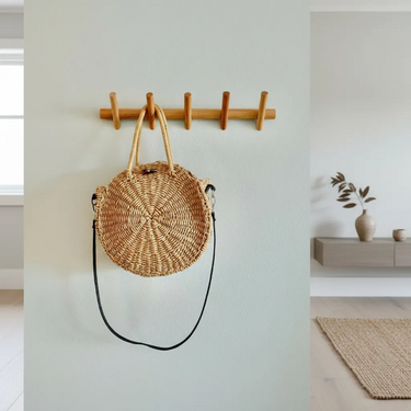 Perchero De Pared 5 Ganchos Madera Bambú Homilu