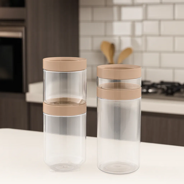 Set 4 Recipientes Tarro Organizador Cocina Apilables