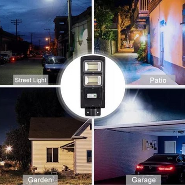 Foco Solar Led 60w Exterior C/ Sensor Y Control+ Brazo Metal