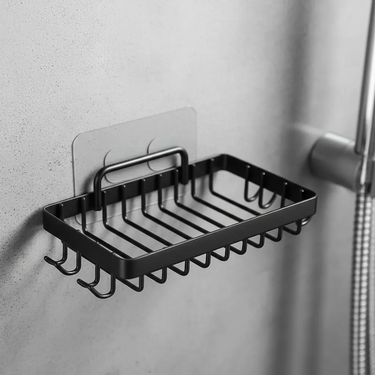 Jabonera Metálica Negro Mate Soporte Jabón Pared