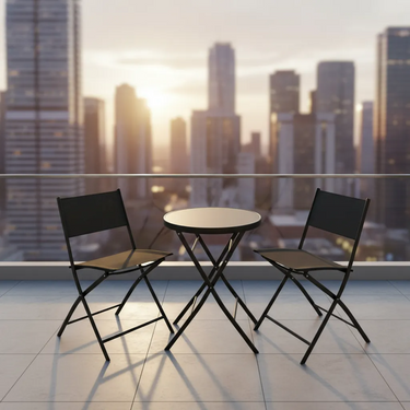 Juego De Balcón Jardin Exterior Mesa Y Sillas Patio Terraza