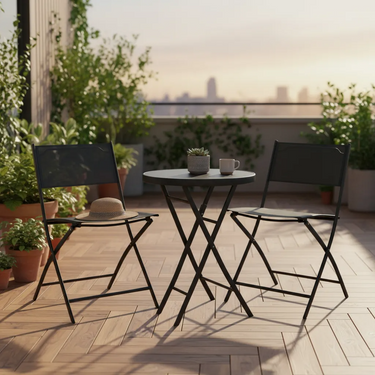 Juego De Balcón Jardin Exterior Mesa Y Sillas Patio Terraza