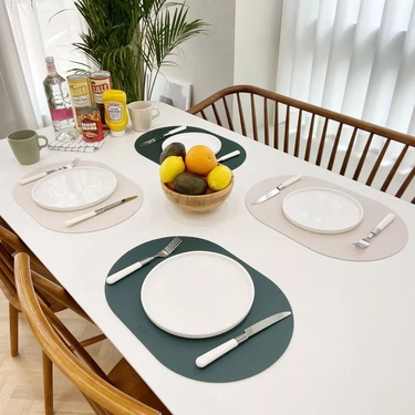 Manteles Individuales Simil Eco Cuero Premium Set X4 Homilu