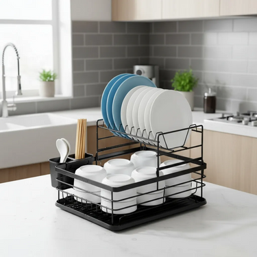 Escurridor Secaplatos Vajilla 2 Pisos Con Bandeja