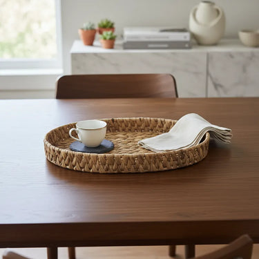 Set X3 Bandejas Fibras Naturales Ovaladas Organización Deco