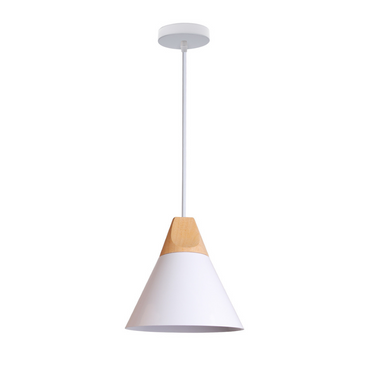 Lampara Colgante Techo Campana Nordica Metal Madera