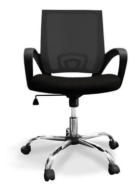 Silla De Escritorio Negra Con Tapizado De Mesh