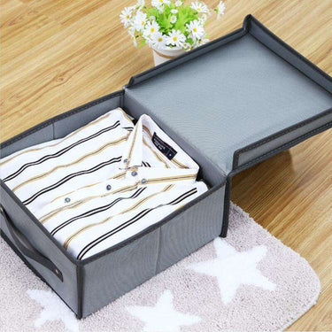 Caja Organizadora De Tela Rígida Con Tapa 30x30x15cm