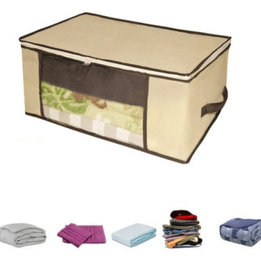Caja Organizadora De Tela Guarda Mantas Ropa 45x45x20 Cm
