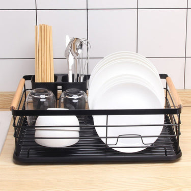 Escurridor Nordico Secaplatos Vajilla Con Bandeja y Madera