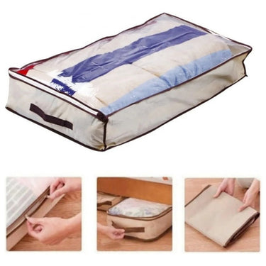 Caja Organizadora De Tela Guarda Mantas Ropa 80x45x15 Cm
