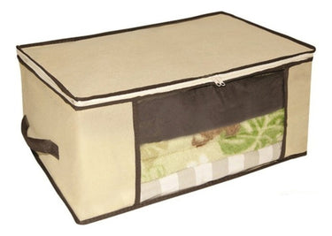 Caja Organizadora De Tela Guarda Mantas Ropa 45x30x20 Cm