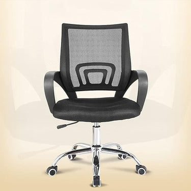 Silla De Escritorio Negra Con Tapizado De Mesh