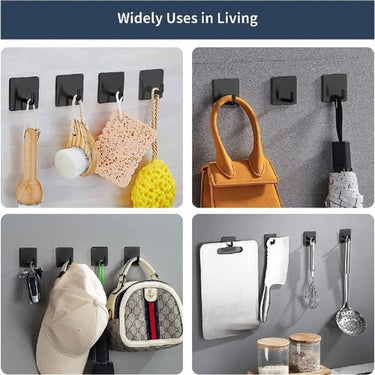 Set X4 Gancho Perchero Multiuso Acero Adhesivo Baño Cocina