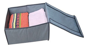 Caja Organizadora De Tela Rígida Con Tapa 40x40x25cm