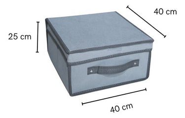 Caja Organizadora De Tela Rígida Con Tapa 40x40x25cm
