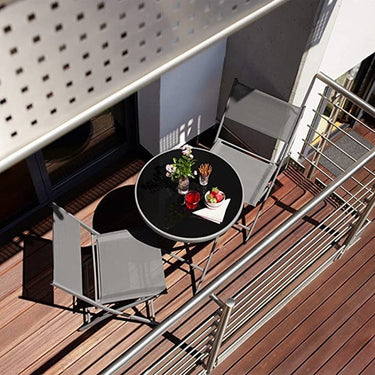 Juego De Balcón Jardin Exterior Mesa Y Sillas Patio Terraza