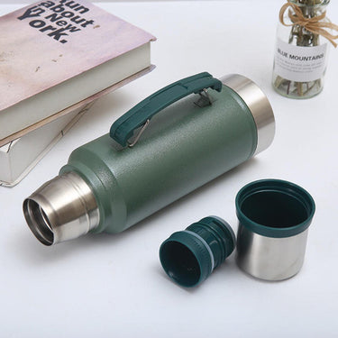 Termo Acero Inoxidable Liso 1 L Con Asa Con Tapón Cebador