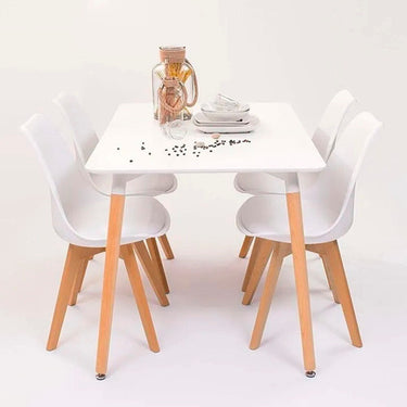 Set X2 Silla Tipo Eames Acolchonada Madera Comedor Excelente