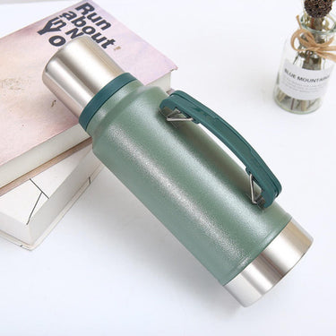 Termo Acero Inoxidable Liso 1 L Con Asa Con Tapón Cebador