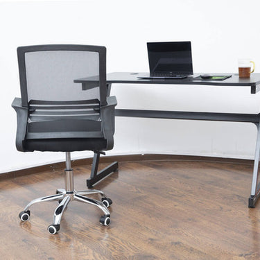 Silla De Escritorio Negra Con Tapizado De Mesh