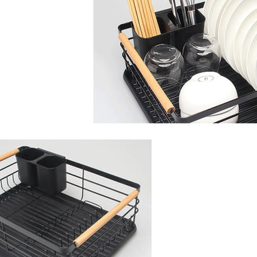 Escurridor Nordico Secaplatos Vajilla Con Bandeja y Madera