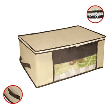 Caja Organizadora De Tela Guarda Mantas Ropa 45x45x20 Cm