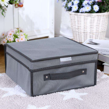 Caja Organizadora De Tela Rígida Con Tapa 30x30x15cm